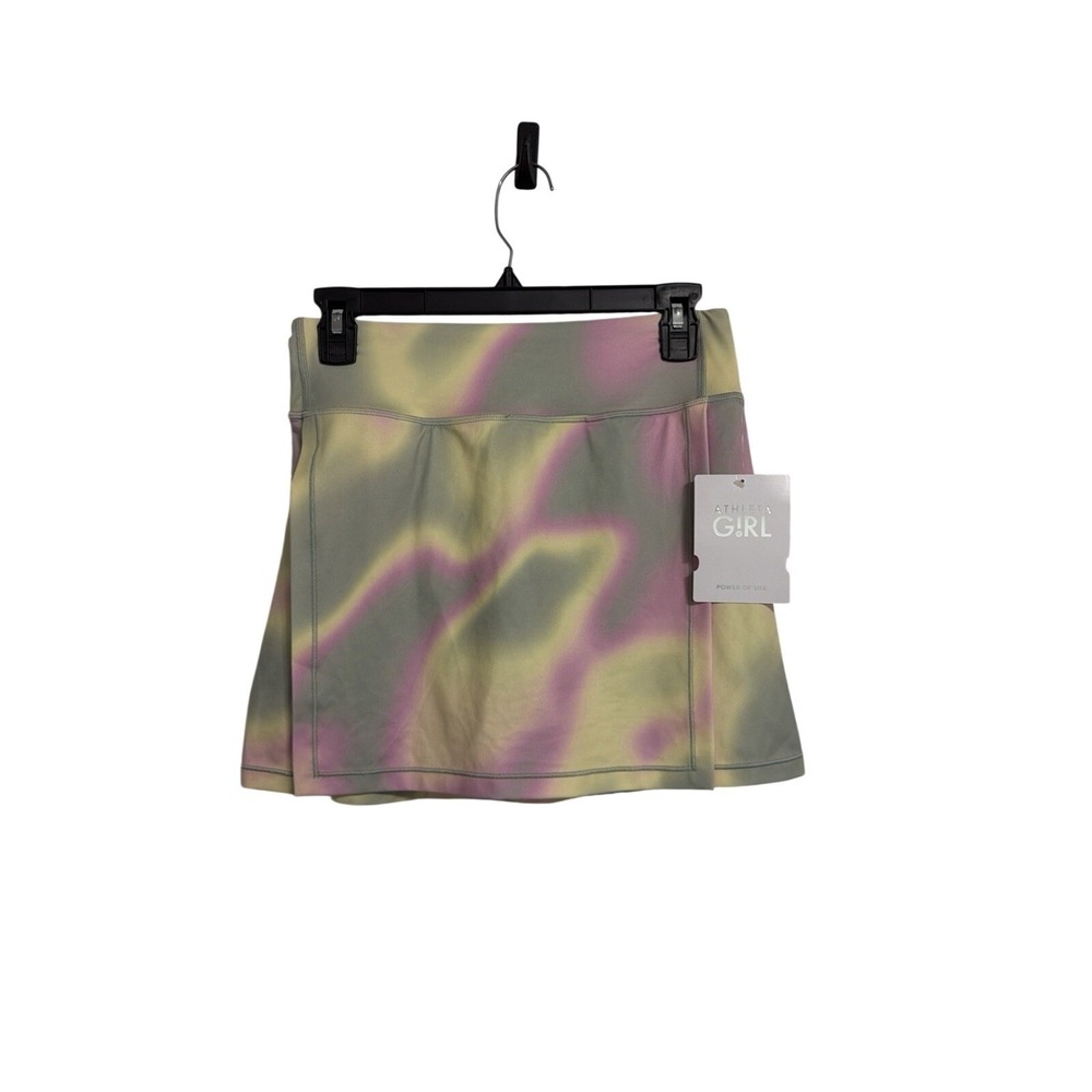 Athleta Girl Goal Getter Skort XL 14 Pink Yellow Green Tie Dye Powervita NWT